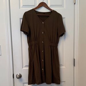 Olive Button Dress